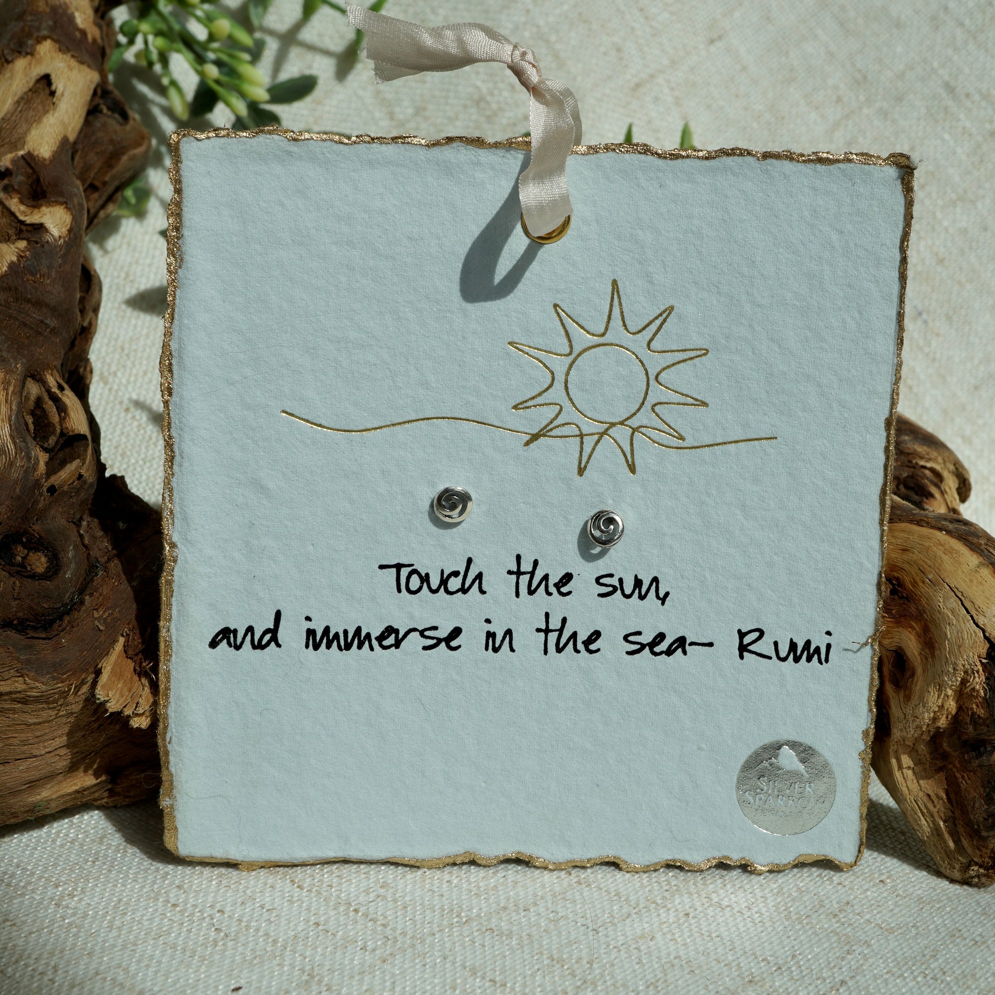 Touch the Sun &amp; Immerse in the Sea – Sterling Silver Spiral Earrings