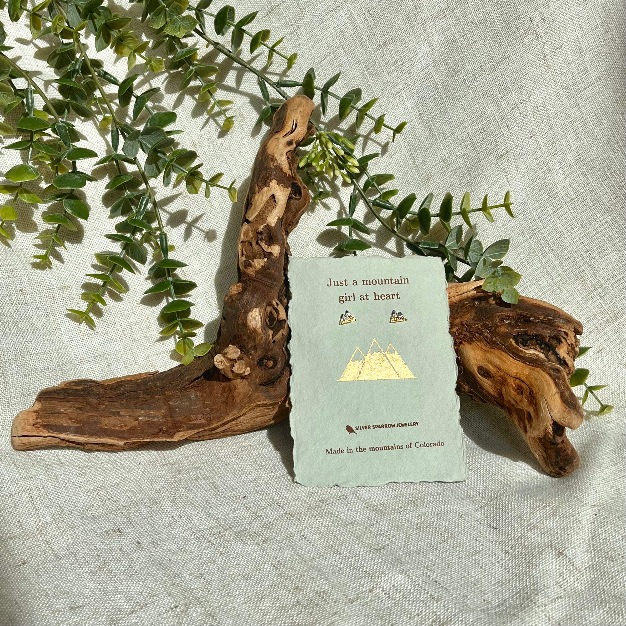 Mountain Girl at Heart – Gold &amp; Sterling Silver Mountain Earrings