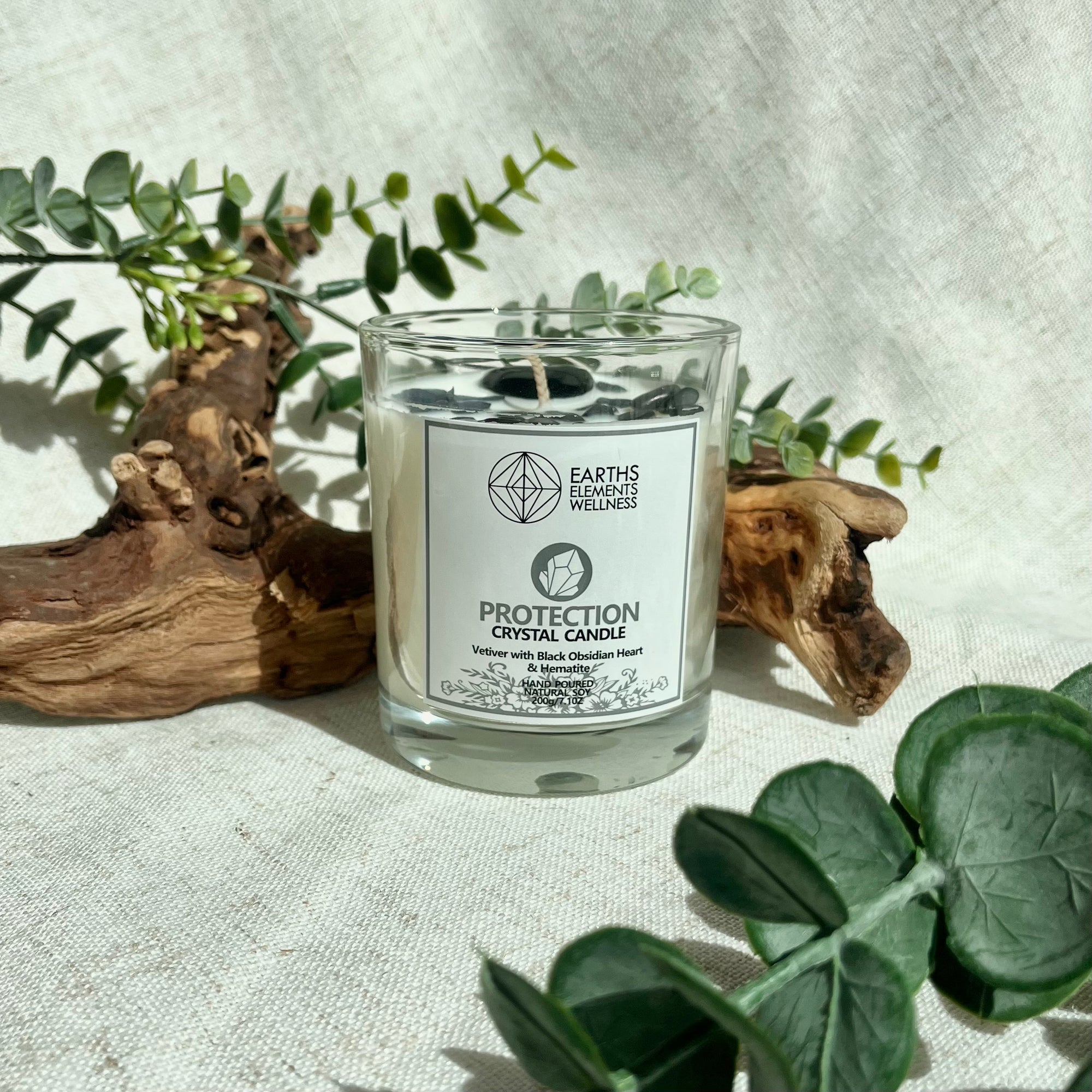 Protection Crystal Candle