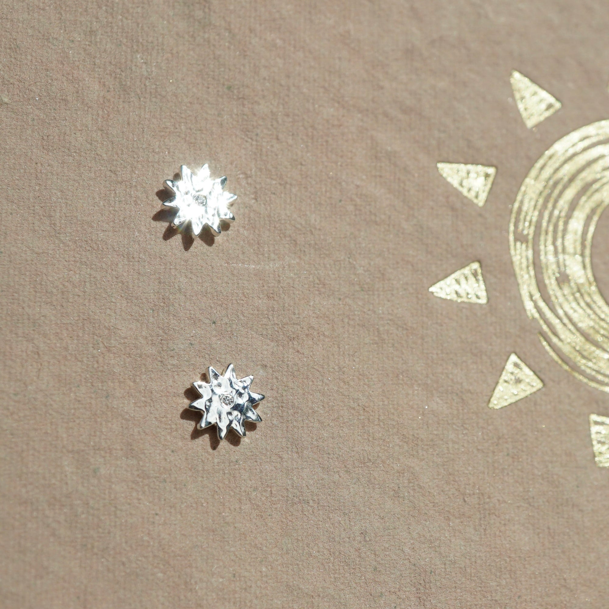 You Are My Sunshine – Sterling Silver Sun Earrings