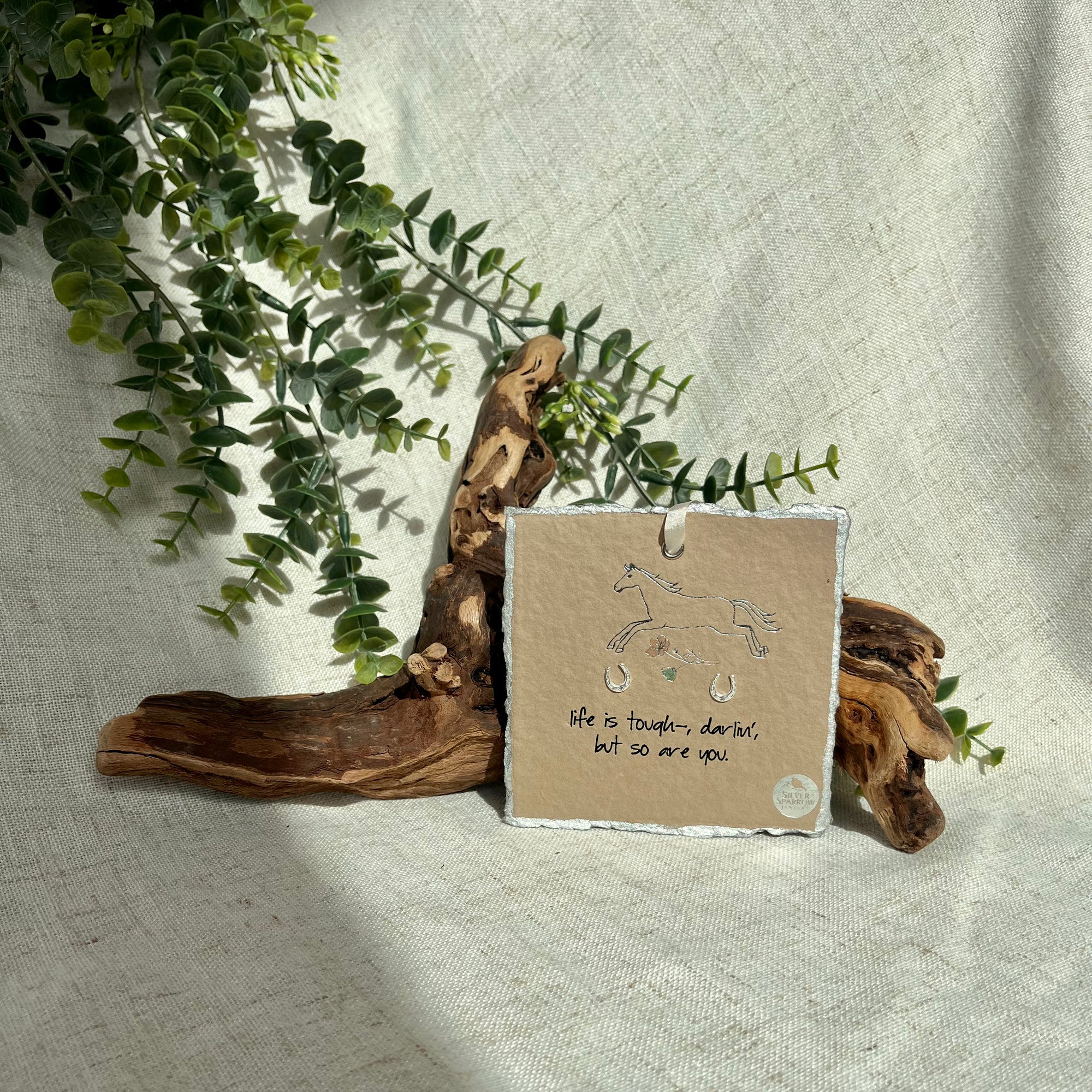 Life Is Tough, Darlin’, But So Are You – Sterling Silver Horseshoe Earrings