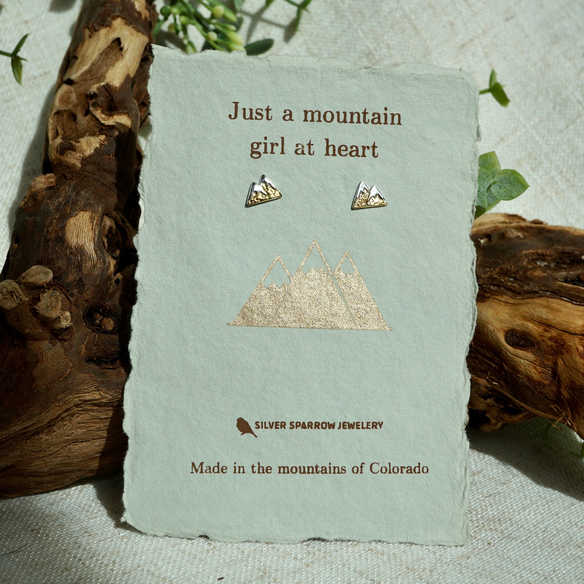 Mountain Girl at Heart – Gold &amp; Sterling Silver Mountain Earrings