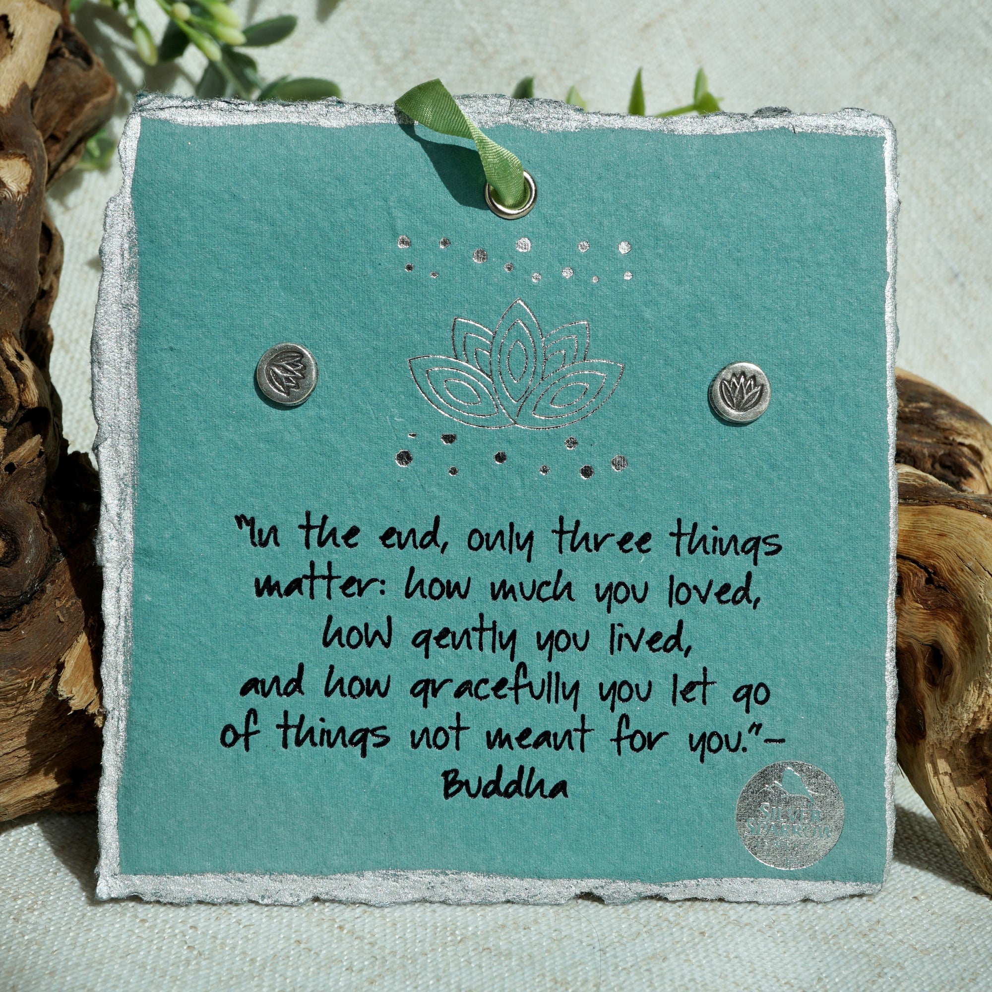 Love Gently &amp; Let Go Gracefully – Sterling Silver Lotus Earrings