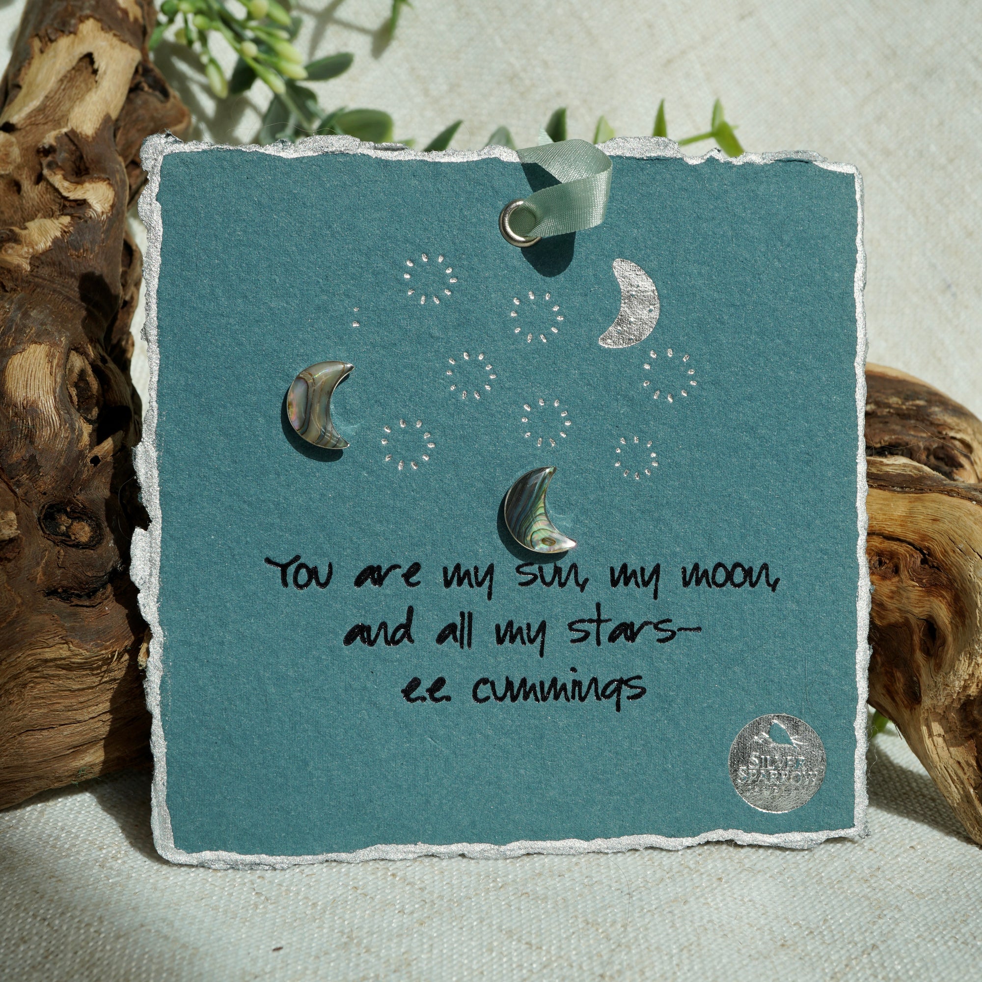 You Are My Sun, Moon &amp; Stars – Sterling Silver Moon Earrings