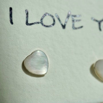 I Love You – White Moonstone Heart Earrings