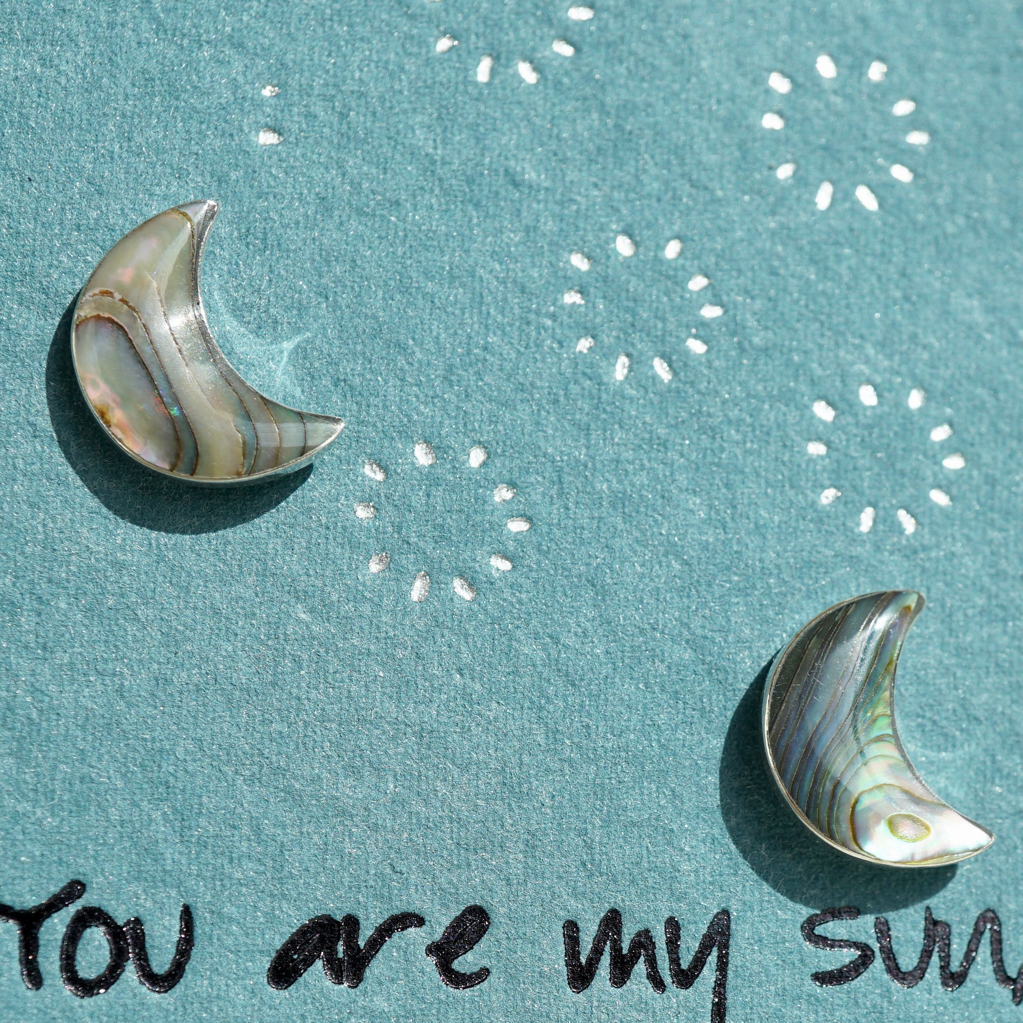 You Are My Sun, Moon &amp; Stars – Sterling Silver Moon Earrings