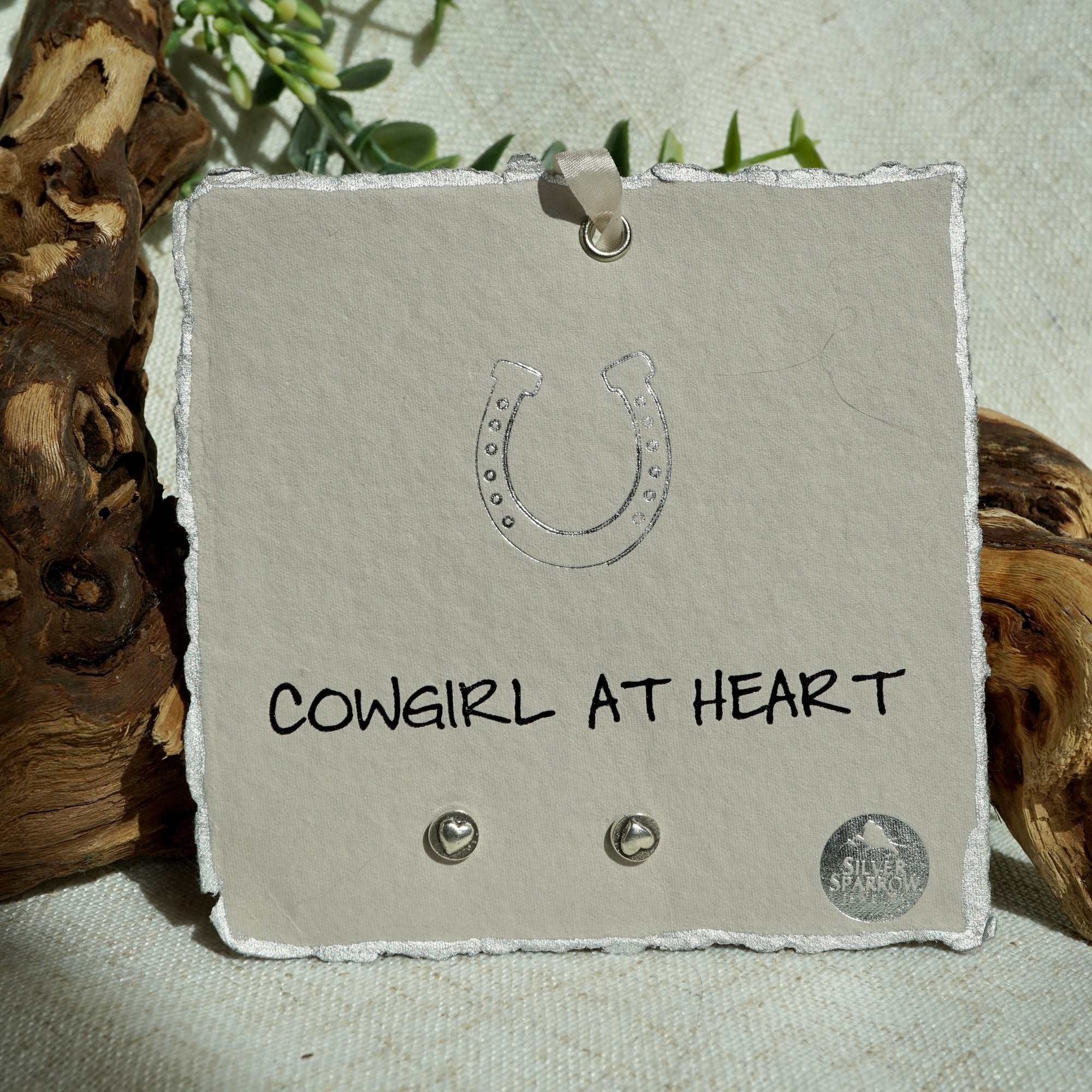 Cowgirl at Heart – Sterling Silver Heart Earrings