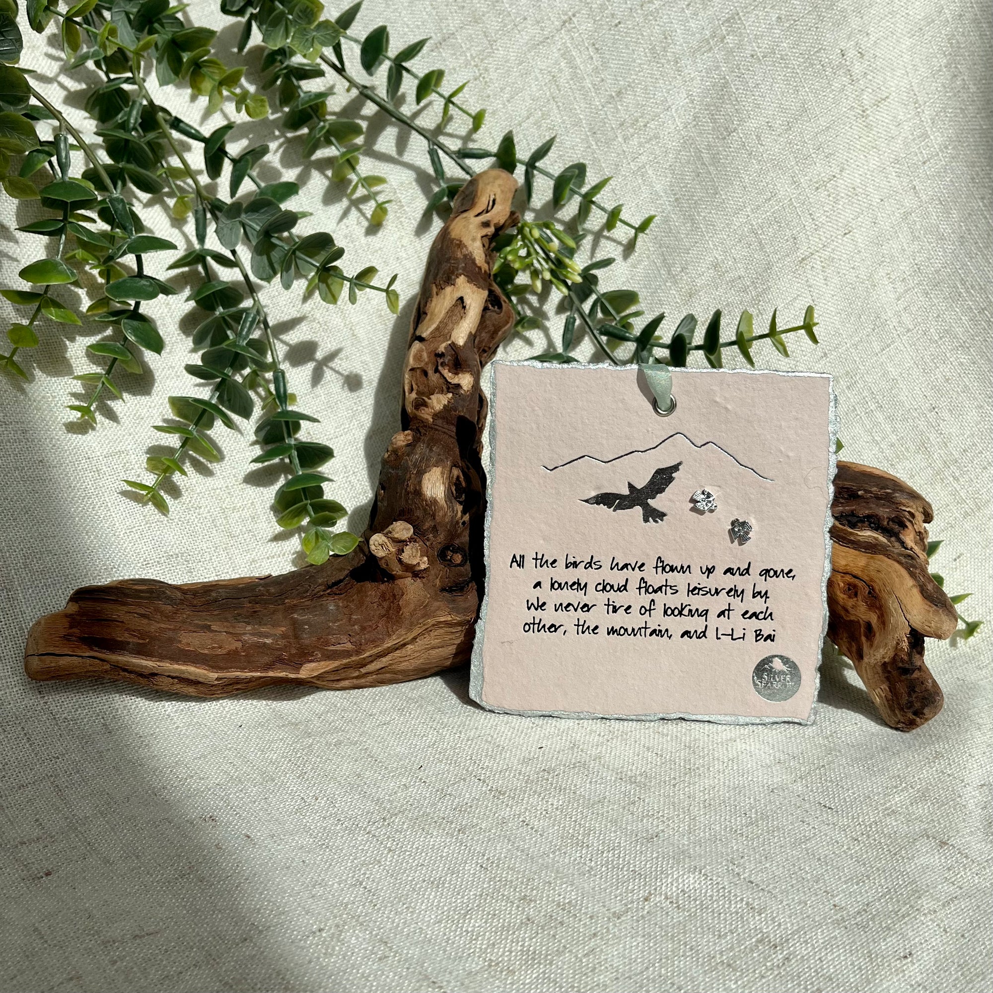 The Mountain and I – Sterling Silver Bird Earrings